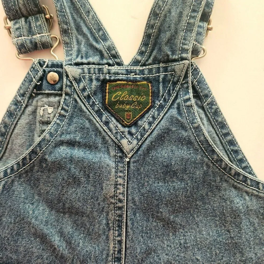 VINTAGE CLASSIC GAP Denim Jean Shortalls‎ 6 -12Mths Bib Overalls THE PERFECT FIT